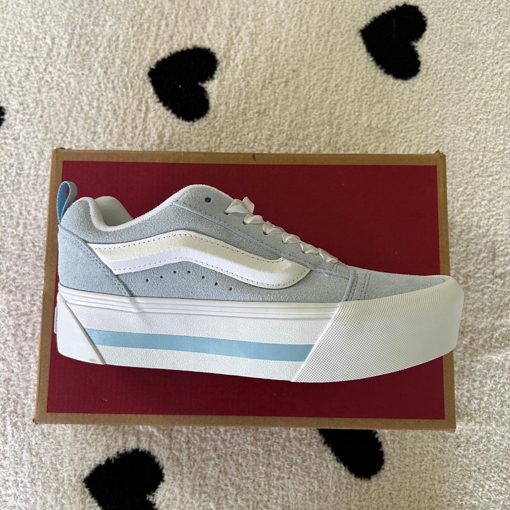 New Women’s Vans Knu Stack Vintage Satin Dream Blue Size 8.5